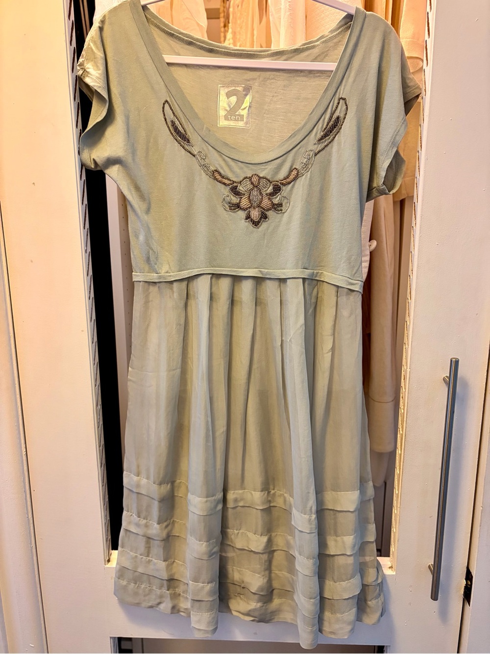 Light Gray Embroidered Dress
